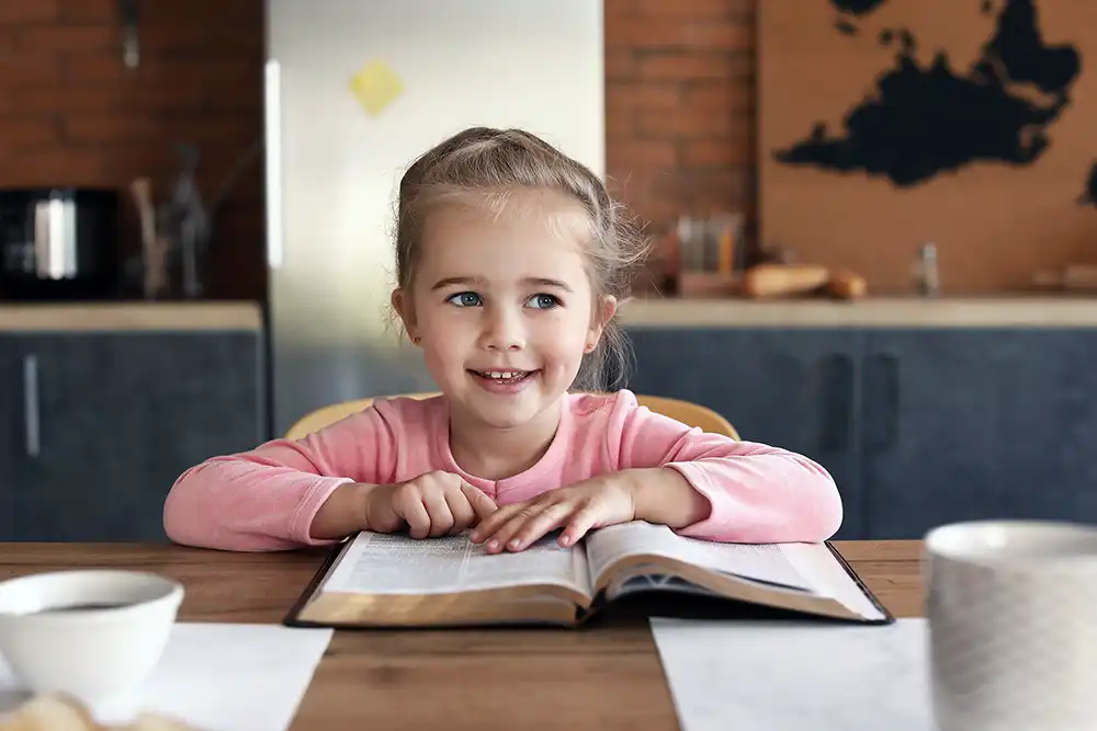 Little Girl learning God's Word